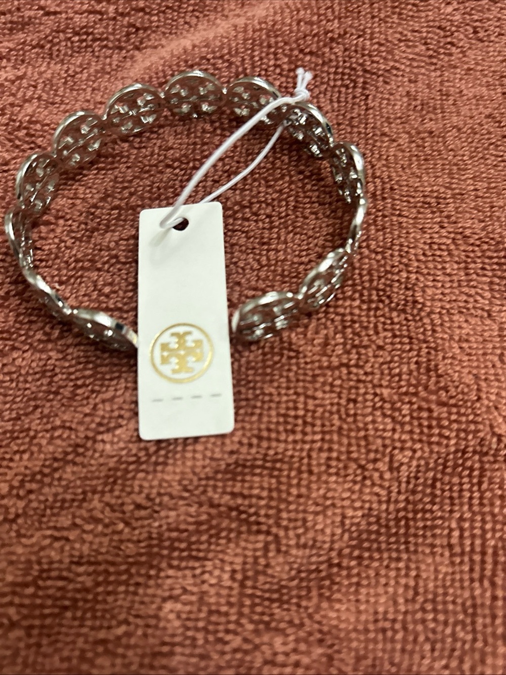 Tory Burch Silver-Tone Logo Circle Link Bracelet - Picture 3 of 5